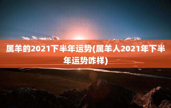 属羊的2021下半年运势(属羊人2021年下半年运势咋样)