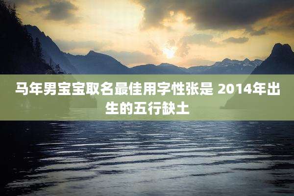 马年男宝宝取名最佳用字性张是 2014年出生的五行缺土