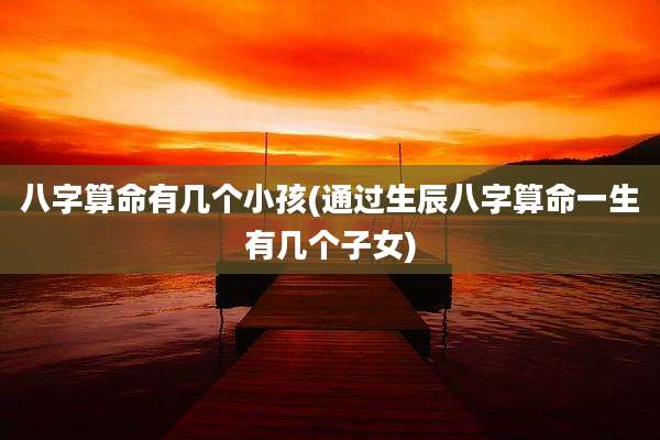 八字算命有几个小孩(通过生辰八字算命一生有几个子女)
