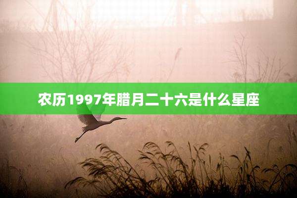 农历1997年腊月二十六是什么星座