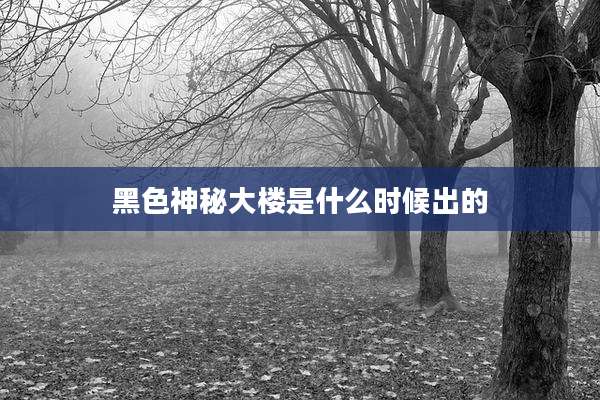 黑色神秘大楼是什么时候出的