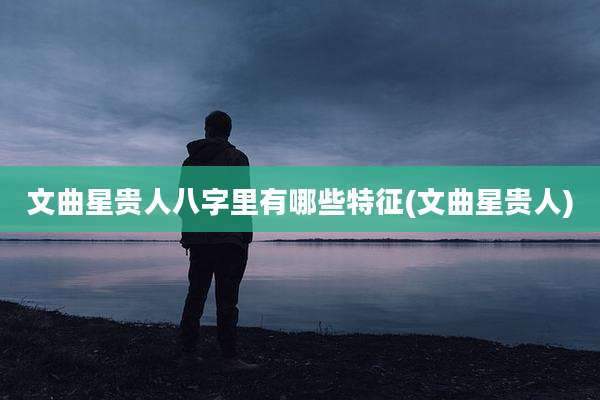 文曲星贵人八字里有哪些特征(文曲星贵人)