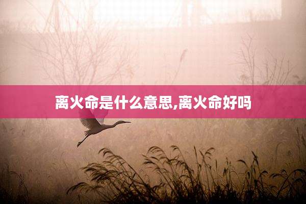 离火命是什么意思,离火命好吗
