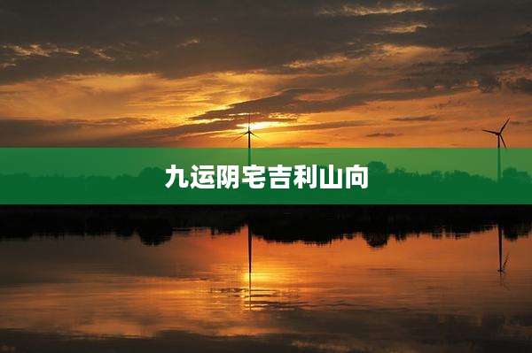 九运阴宅吉利山向