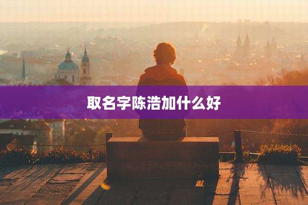 取名字陈浩加什么好