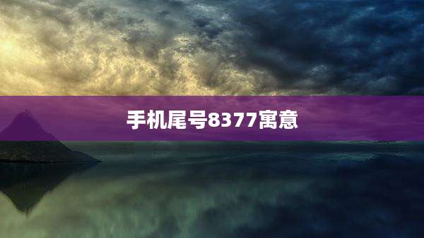 手机尾号8377寓意