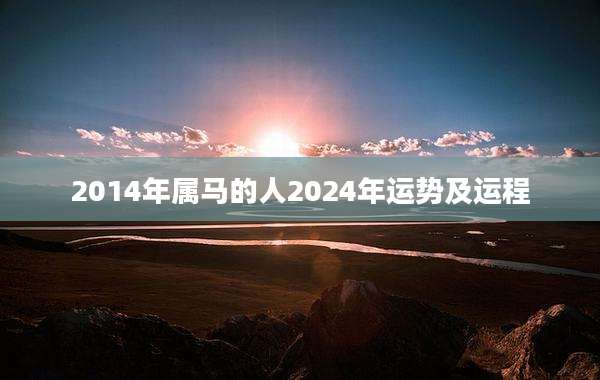 2014年属马的人2024年运势及运程