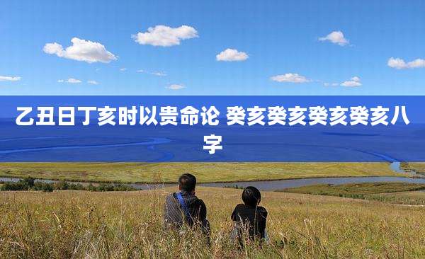 乙丑日丁亥时以贵命论 癸亥癸亥癸亥癸亥八字