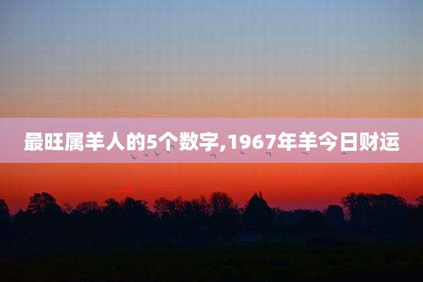 最旺属羊人的5个数字,1967年羊今日财运