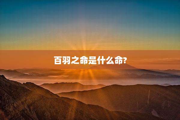 百羽之命是什么命?