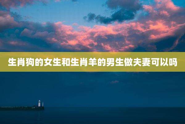 生肖狗的女生和生肖羊的男生做夫妻可以吗