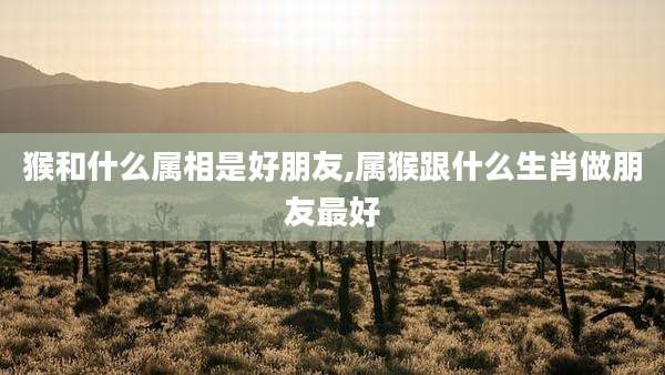 猴和什么属相是好朋友,属猴跟什么生肖做朋友最好