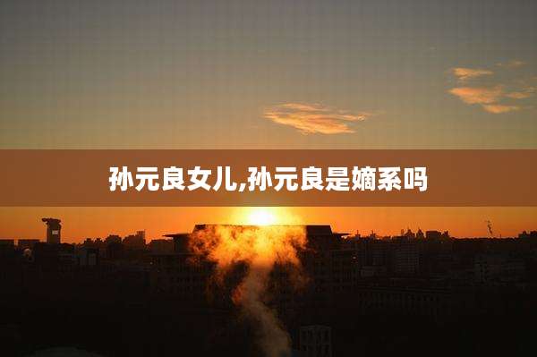 孙元良女儿,孙元良是嫡系吗