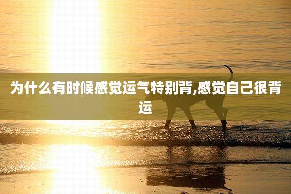 为什么有时候感觉运气特别背,感觉自己很背运