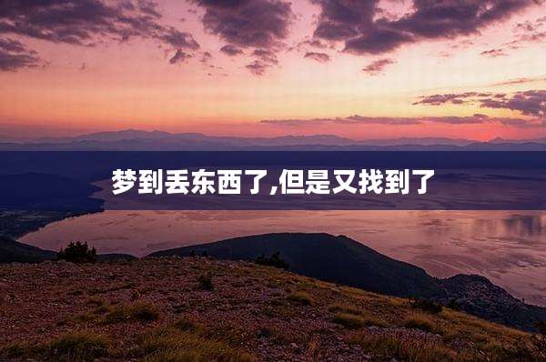 梦到丢东西了,但是又找到了