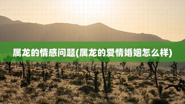 属龙的情感问题(属龙的爱情婚姻怎么样)