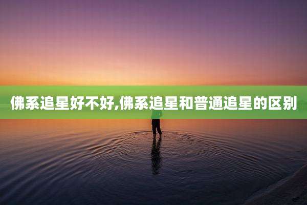 佛系追星好不好,佛系追星和普通追星的区别