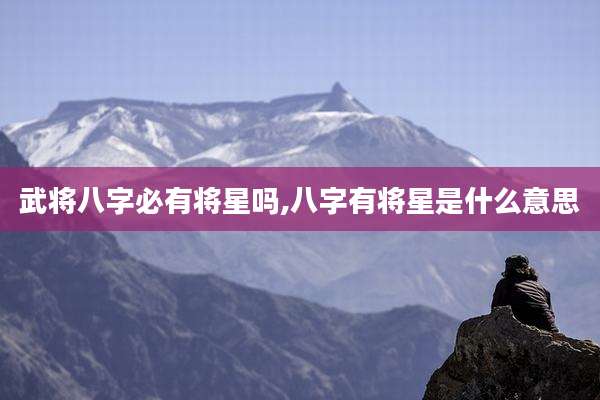 武将八字必有将星吗,八字有将星是什么意思