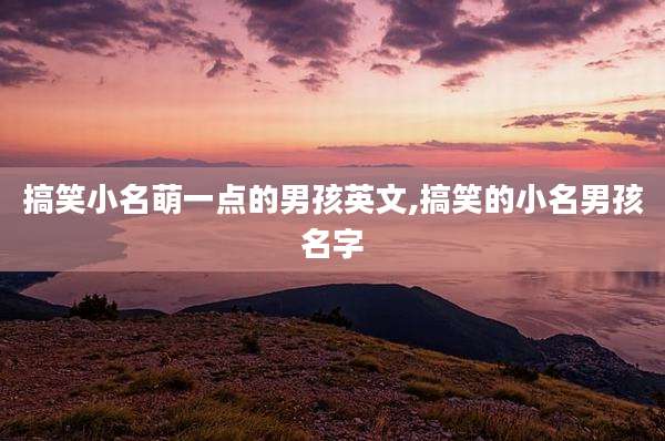 搞笑小名萌一点的男孩英文,搞笑的小名男孩名字
