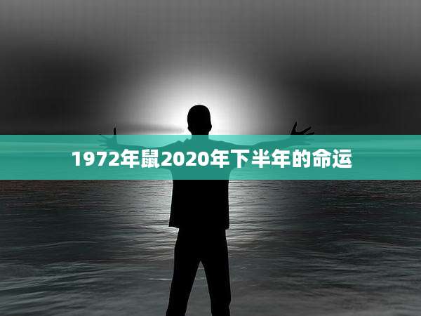 1972年鼠2020年下半年的命运