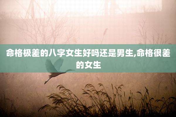 命格极差的八字女生好吗还是男生,命格很差的女生