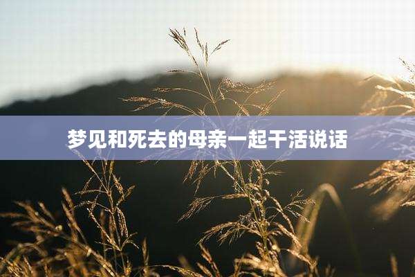 梦见和死去的母亲一起干活说话