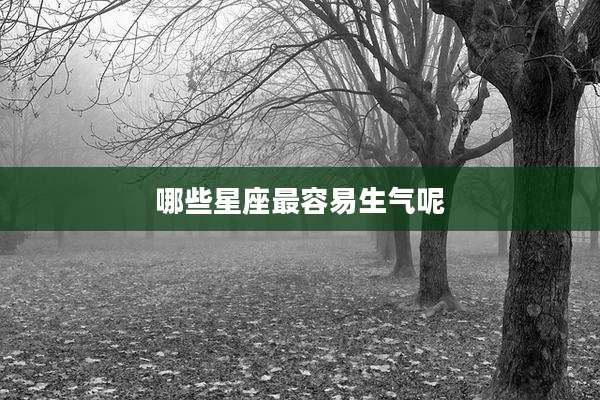 哪些星座最容易生气呢