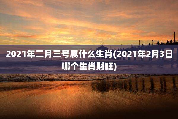 2021年二月三号属什么生肖(2021年2月3日哪个生肖财旺)