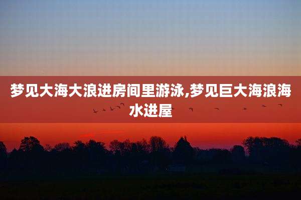 梦见大海大浪进房间里游泳,梦见巨大海浪海水进屋