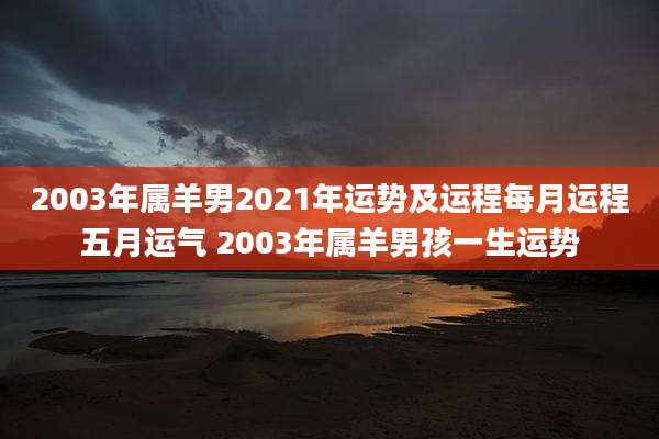 2003年属羊男2021年运势及运程每月运程五月运气 2003年属羊男孩一生运势