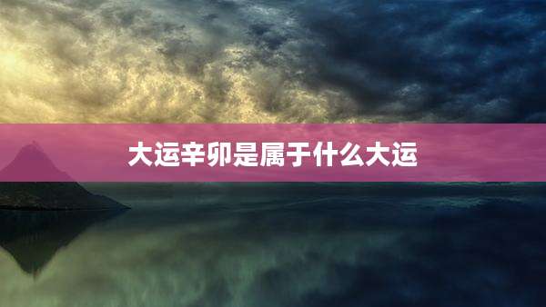 大运辛卯是属于什么大运