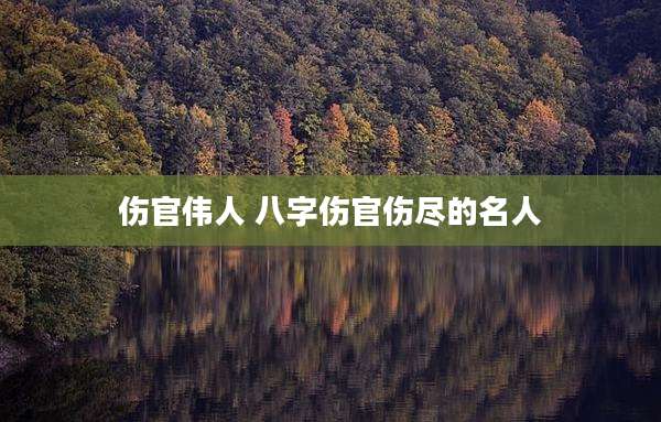 伤官伟人 八字伤官伤尽的名人