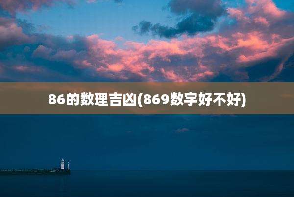 86的数理吉凶(869数字好不好)