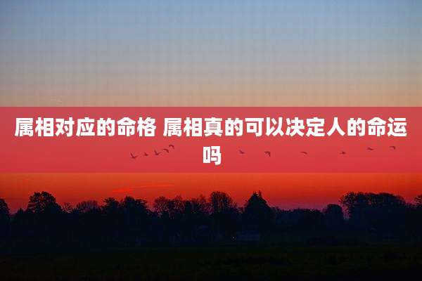 属相对应的命格 属相真的可以决定人的命运吗