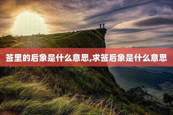 签里的后象是什么意思,求签后象是什么意思