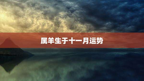 属羊生于十一月运势