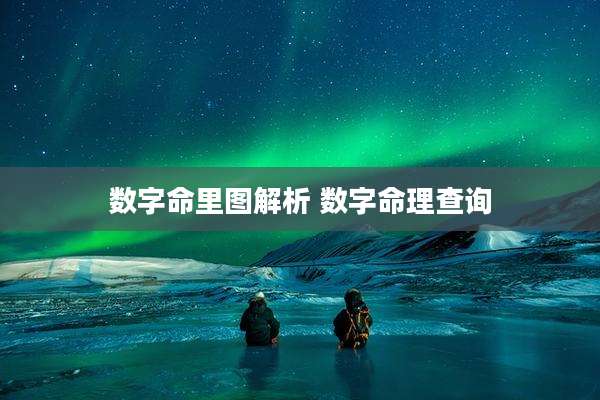 数字命里图解析 数字命理查询