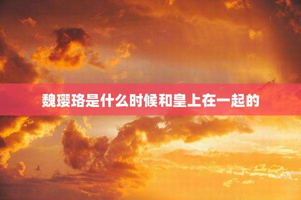 魏璎珞是什么时候和皇上在一起的
