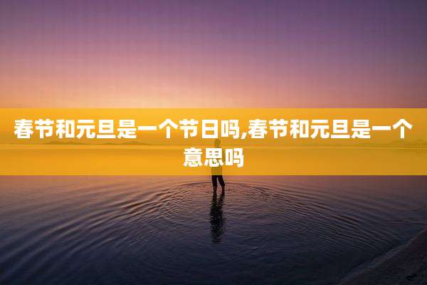 春节和元旦是一个节日吗,春节和元旦是一个意思吗
