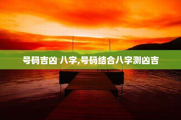 号码吉凶 八字,号码结合八字测凶吉