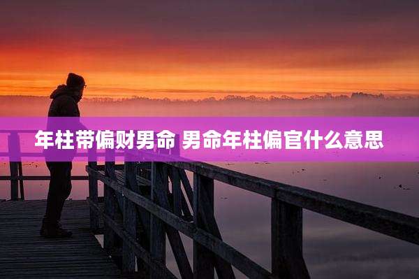 年柱带偏财男命 男命年柱偏官什么意思