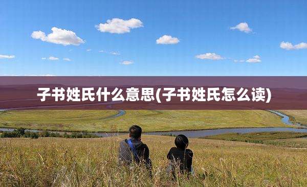 子书姓氏什么意思(子书姓氏怎么读)