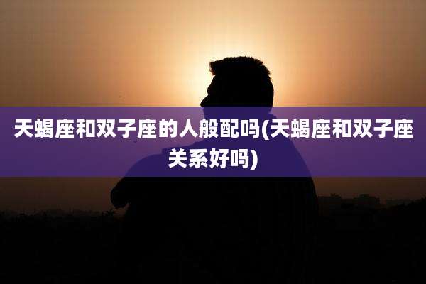天蝎座和双子座的人般配吗(天蝎座和双子座关系好吗)