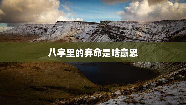 八字里的弃命是啥意思
