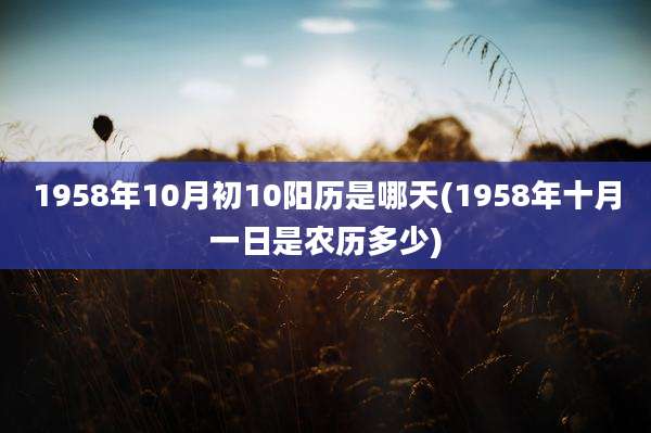1958年10月初10阳历是哪天(1958年十月一日是农历多少)