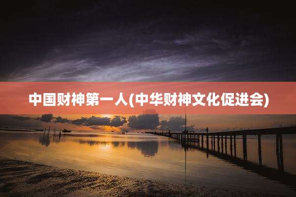 中国财神第一人(中华财神文化促进会)