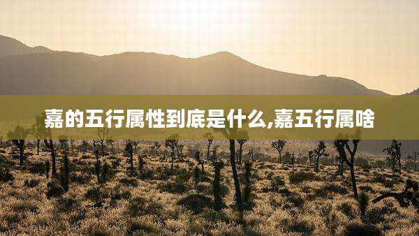 嘉的五行属性到底是什么,嘉五行属啥