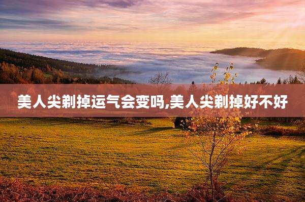 美人尖剃掉运气会变吗,美人尖剃掉好不好