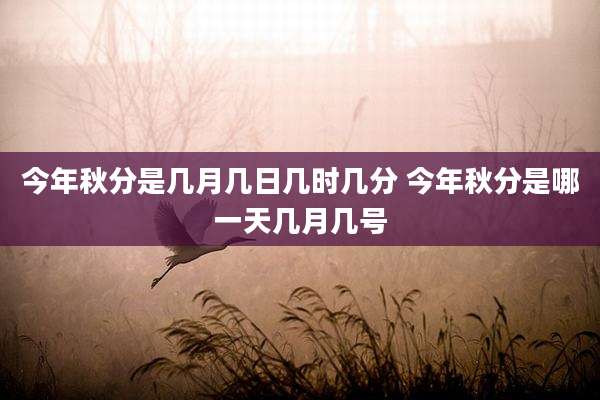 今年秋分是几月几日几时几分 今年秋分是哪一天几月几号