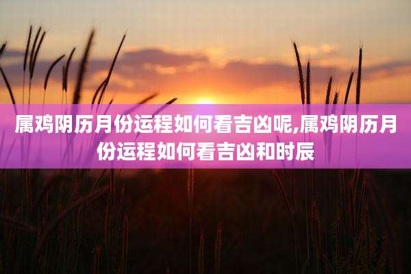 属鸡阴历月份运程如何看吉凶呢,属鸡阴历月份运程如何看吉凶和时辰
